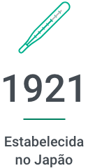 1921 Establecida no Japão com ícone do termômetro